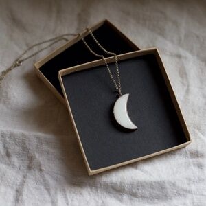 Silver and moon stone necklace